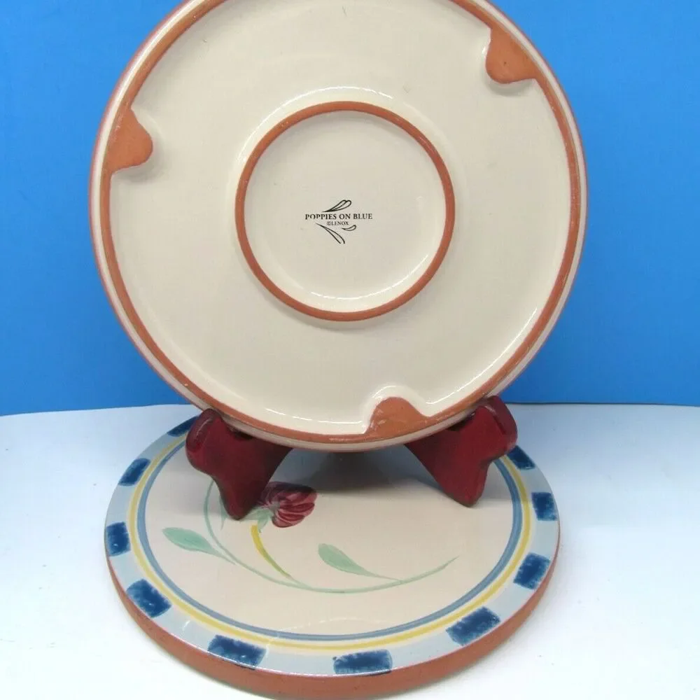 Lenox Poppies on Blue Terra Cotta Trivet bundle of 2